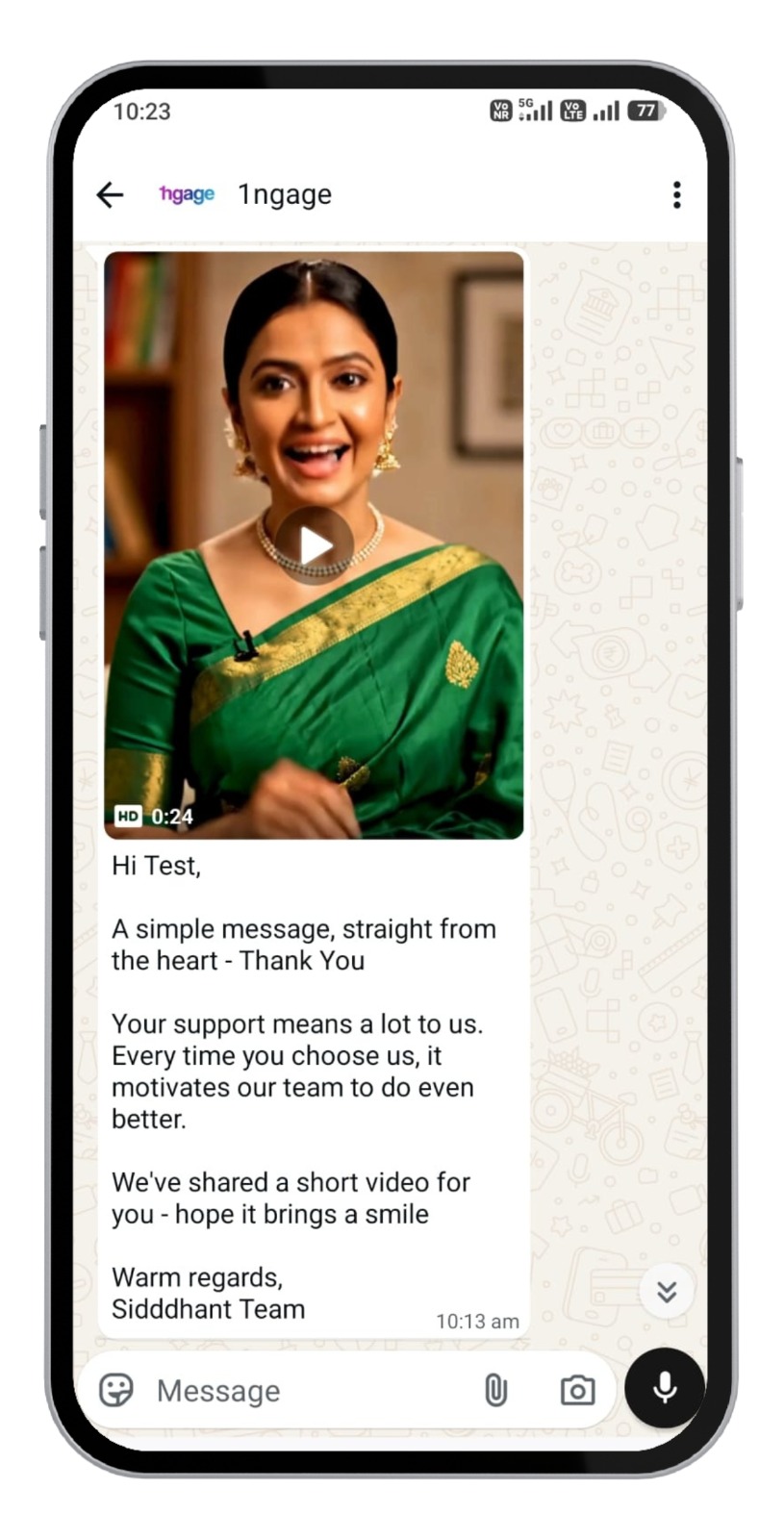 ThankU App – Employee Dashboard showing customer engagement interface